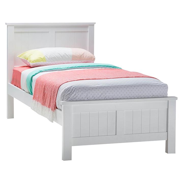Snow Panelled Bed Size King Single in White by Eastern Warehouse by