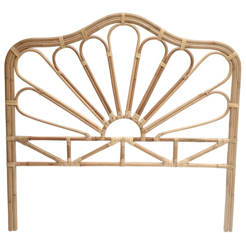 Natural Bella Rattan Bedhead Size Queen by Temple & ster Style