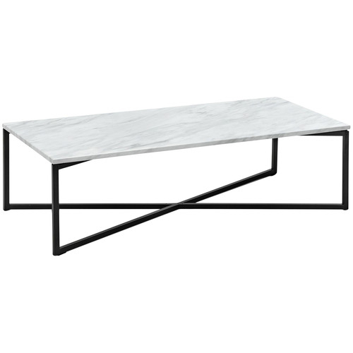 Gustav Rectangular Cultured MarbleTop Coffee Table by Temple & ster