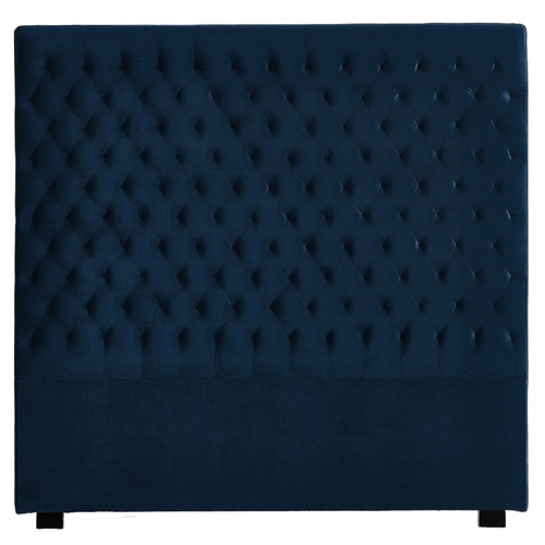 Queen Velvet Luxe Bedhead Colour Navy by Temple & ster Style