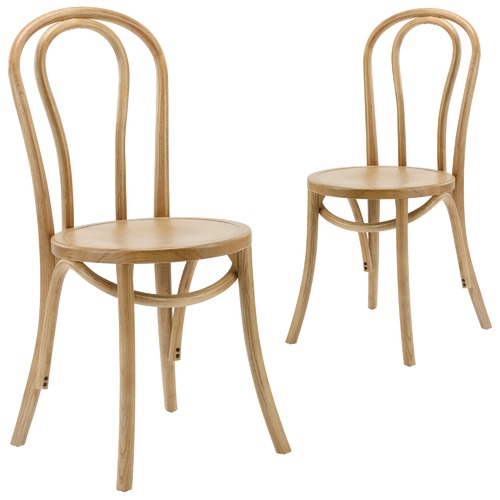 Set of 2 Replica No. 18 Bentwood Dining Chairs Colour Natural