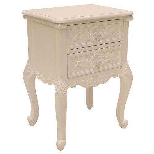 French Provincial Louis Bedside Table Finish White by Temple & Webster