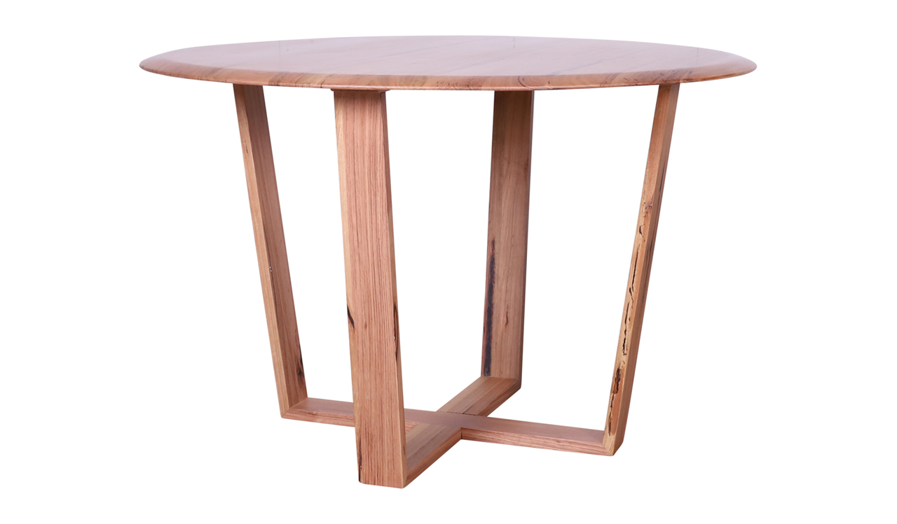 Baxter Round Dining Table 120cm in Aust Messmate by OzDesignFurniture