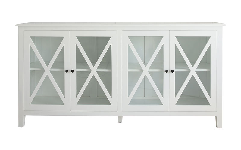 Cook Buffet 180cm in White/Glass Door by OzDesignFurniture Style