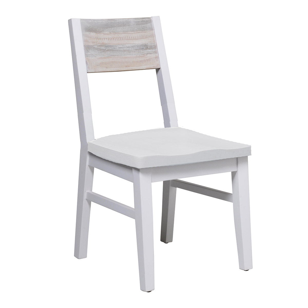 Coastal Dining Chair in White/Rustic by OzDesignFurniture Style