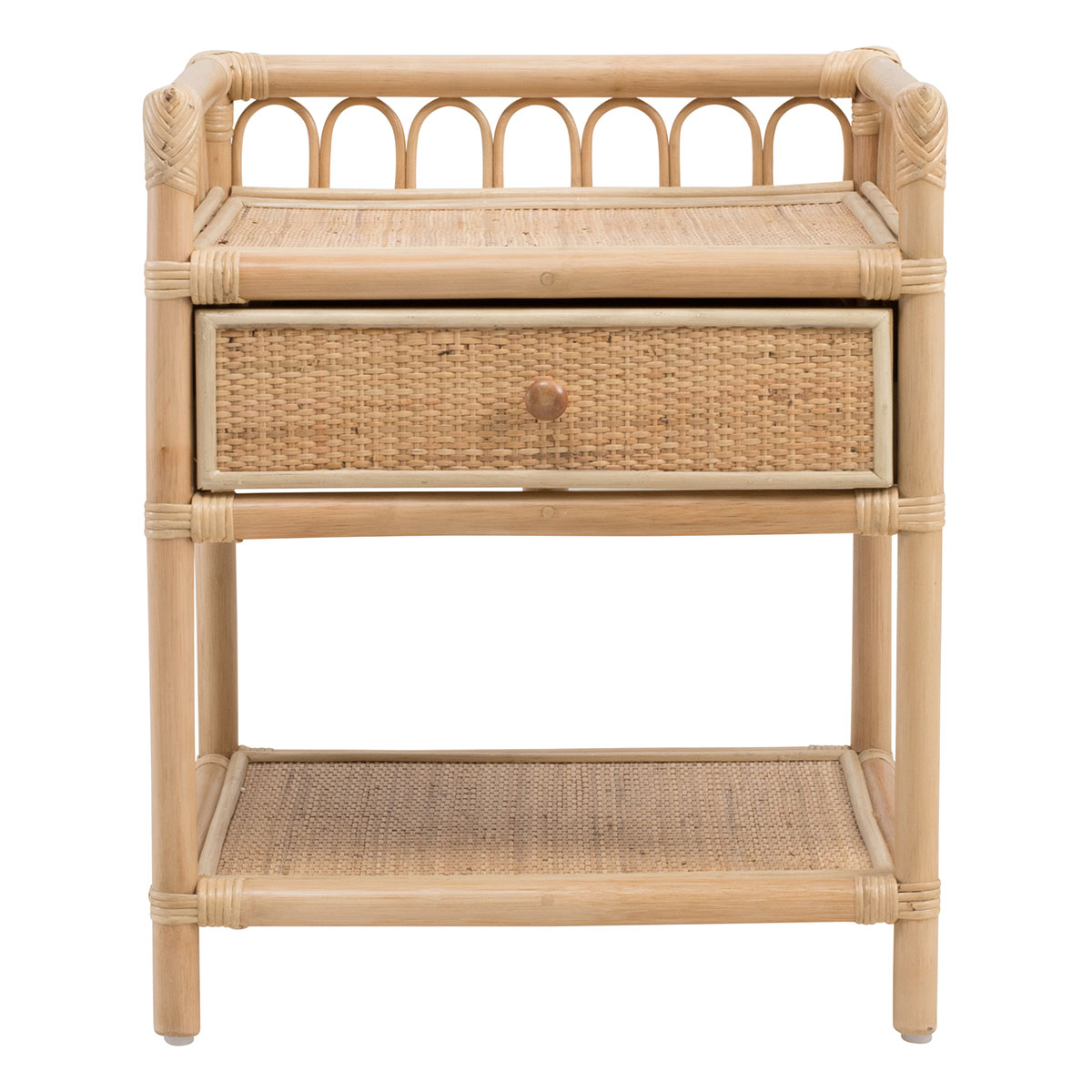 Lincoln Bedside Table in Natural Rattan by OzDesignFurniture Style