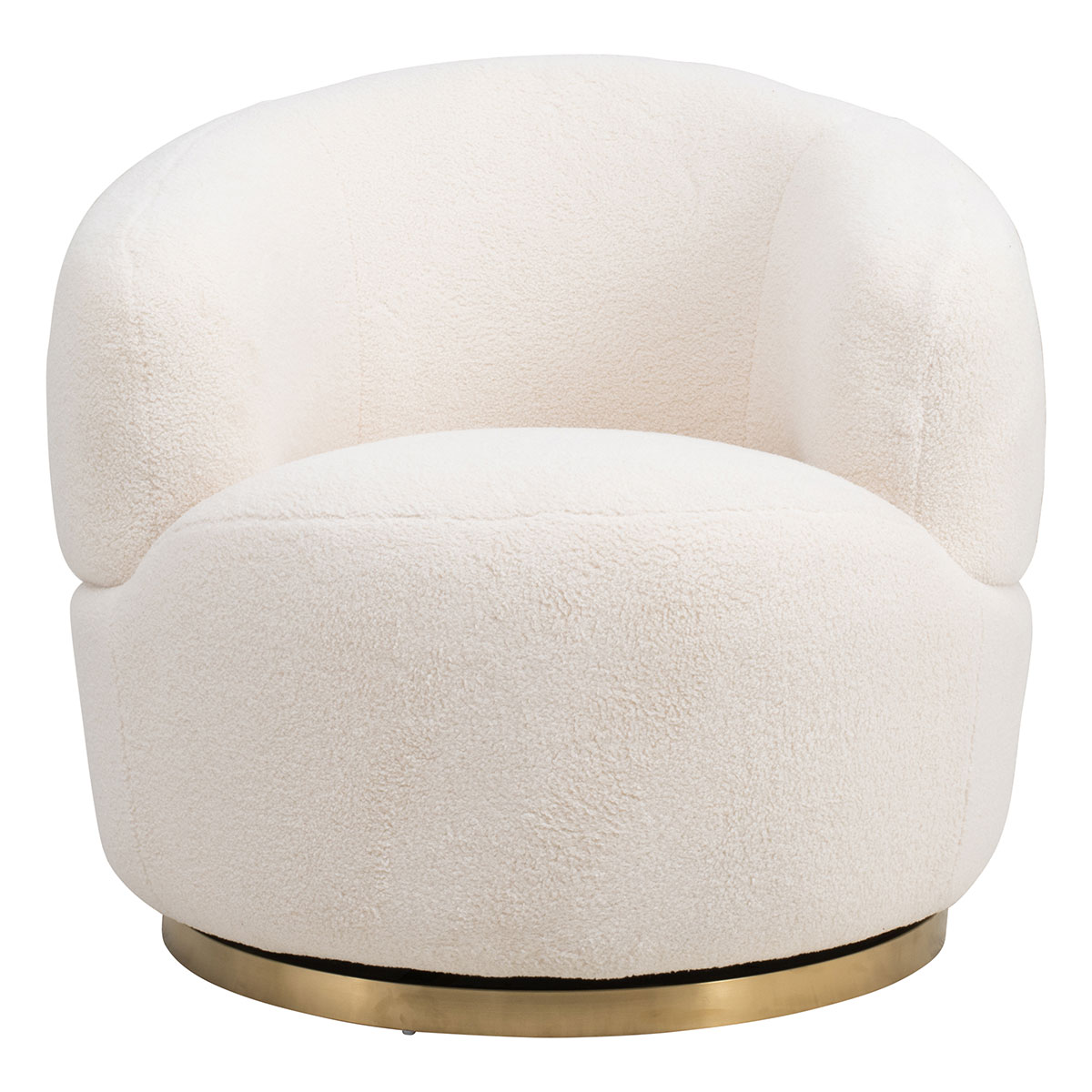 Munich Swivel Chair in Shearling Fabric by OzDesignFurniture Style