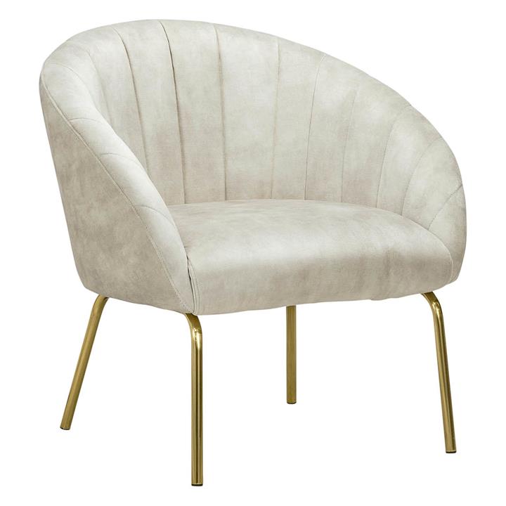 Emily Tufted Velvet Armchair in Beige by Eastern Warehouse by Eastern Warehouse Style Sourcebook