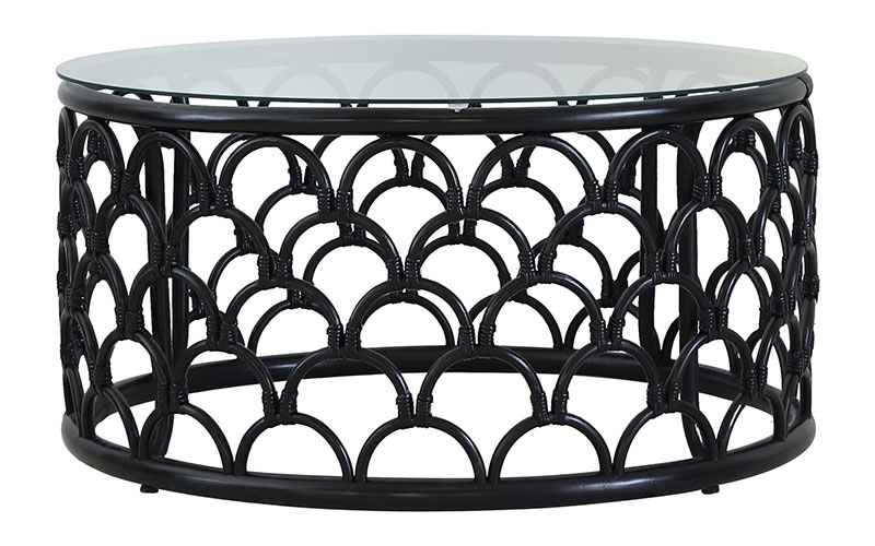Lincoln Coffee Table in Black Rattan by OzDesignFurniture Style