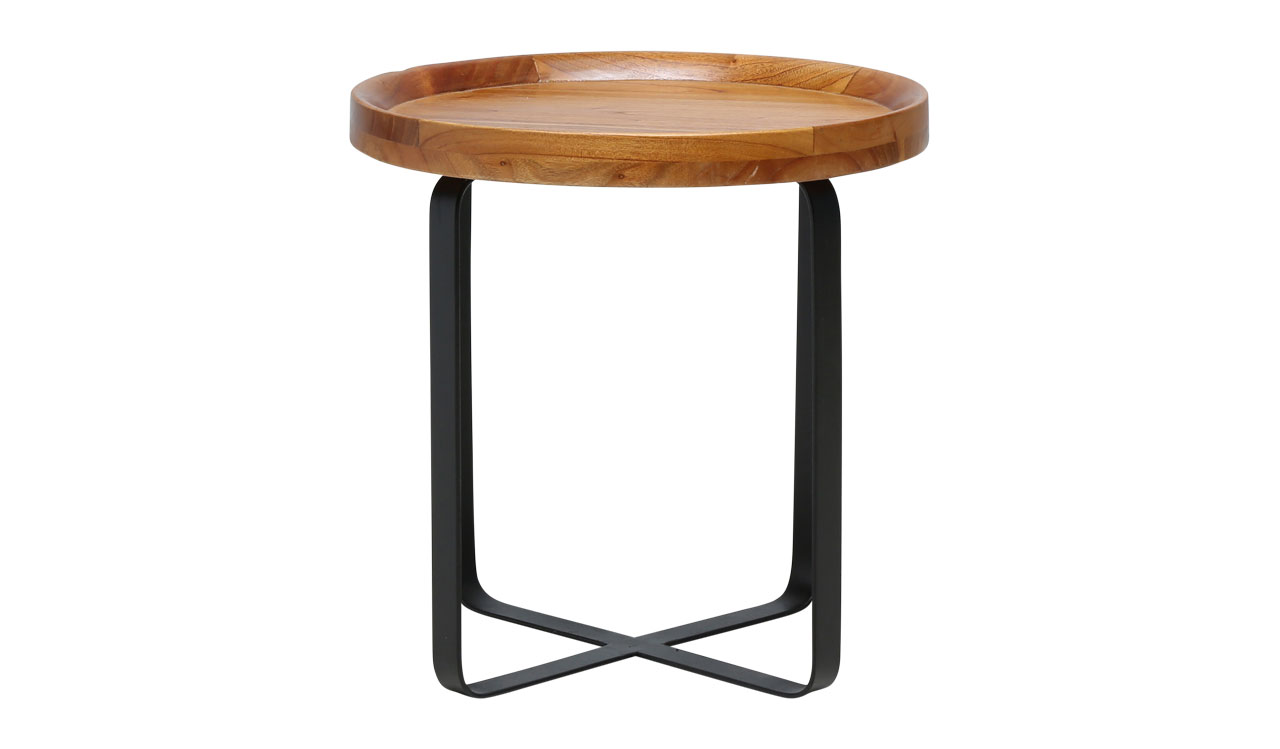 Zambia Side Table in Natural / Black by OzDesignFurniture Style
