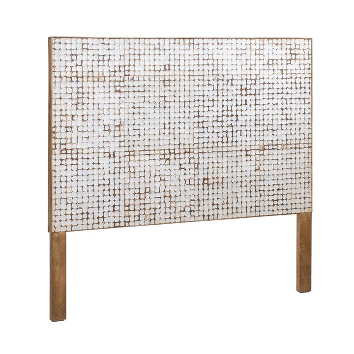 Alan Coconut Chip & Mango Wood Bed Headboard, Queen by El Diseno