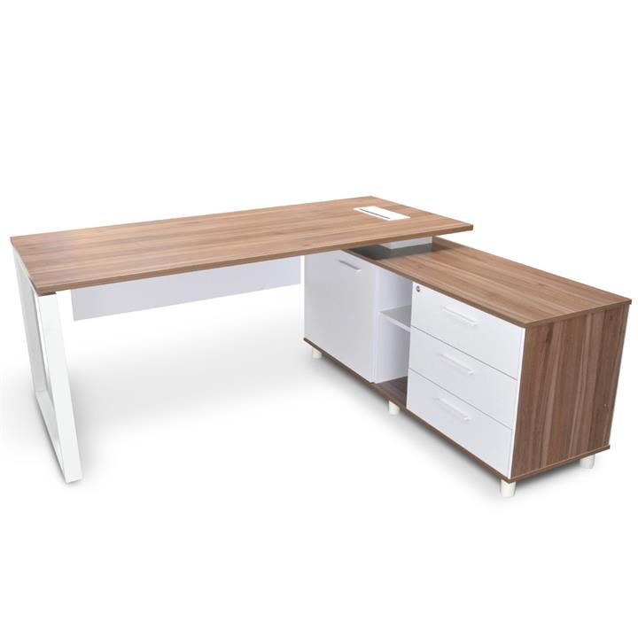 Lacasa Executive Office Desk, Right Return, 180cm, Walnut / White by