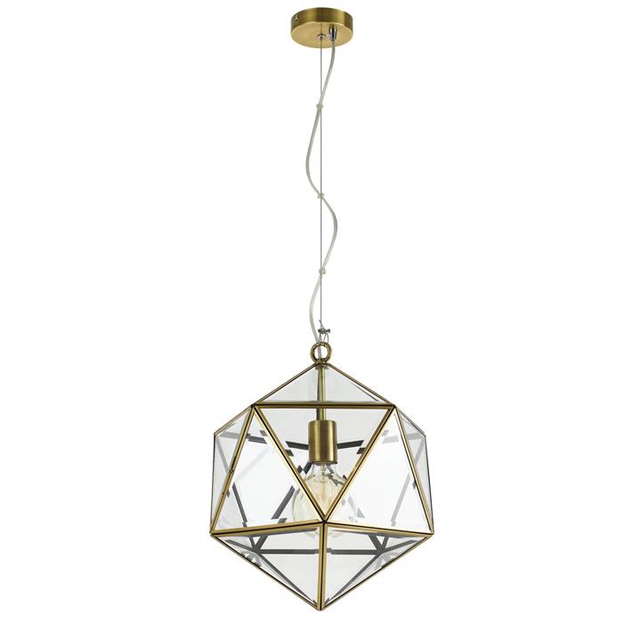 Lazlo Metal Glass Pendant Light Small Antique Brass By Telbix 