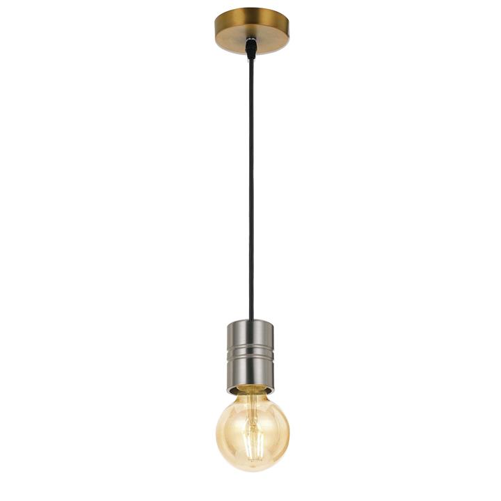 Lang Metal Pendant Cord Set, Titanium / Black by Telbix Style Sourcebook