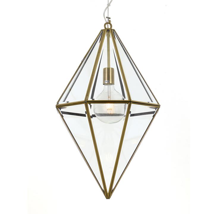 Silva Metal Glass Pendant Light Large Antique Brass By Telbix 