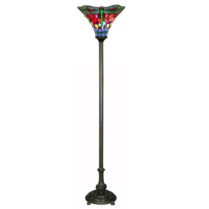 Thora Tiffany Stained Glass Uplight Floor Lamp, Medium by Tiffany Light