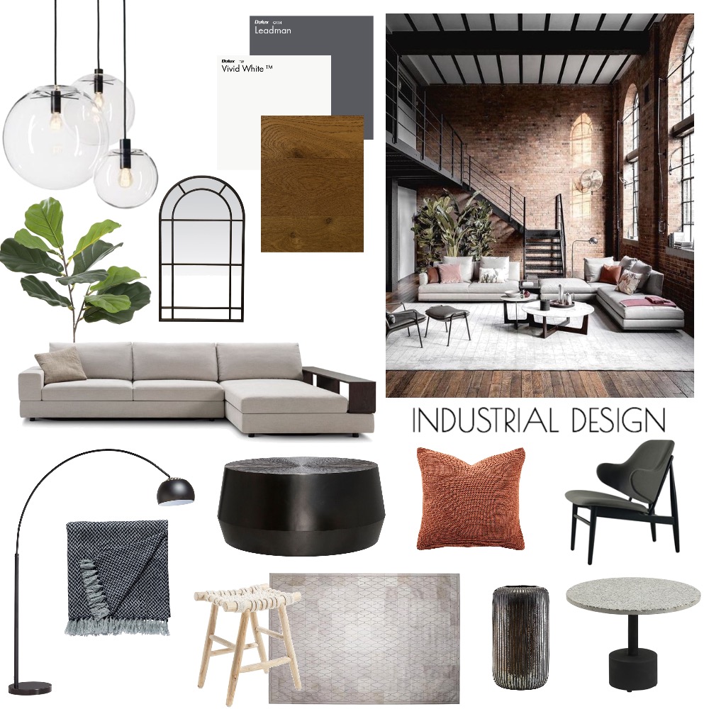 Industrial Design Interior Design Mood Board by AmyBerrington - Style
