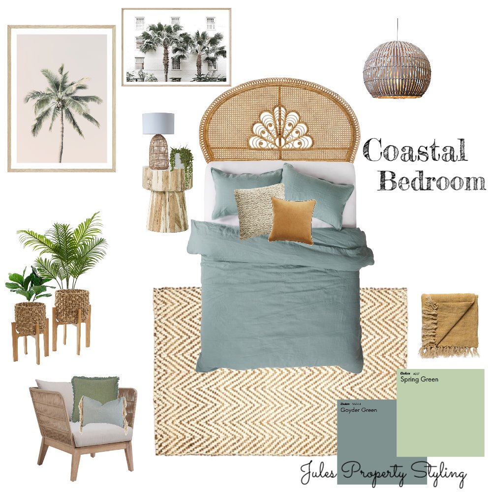 Coastal Bedroom Interior Design Mood Board by Juliebeki - Style Sourcebook