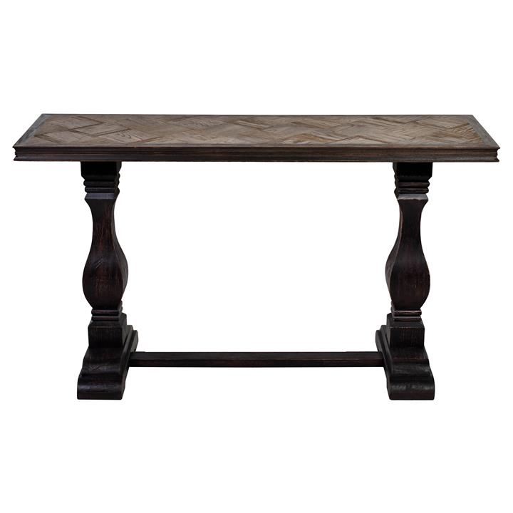 Royston Reclaimed Timber Pedestal Hall Table, 140cm by Affinity Furniture Style Sourcebook