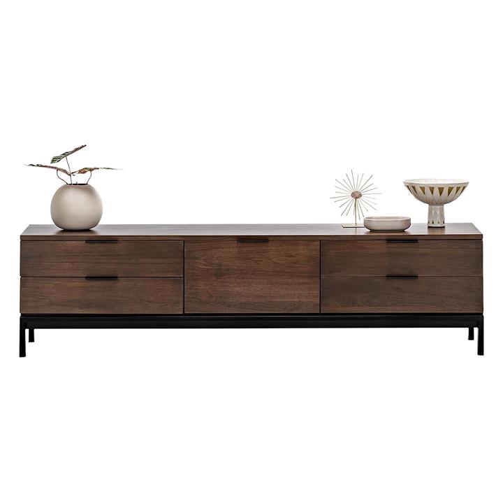 Macy Entertainment Unit in Dark Walnut by Eastern Warehouse by Eastern