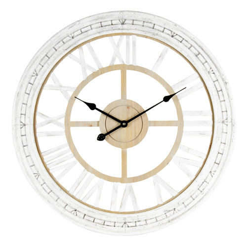 73cm Distressed White Hamptons Wall Clock by Temple & ster Style