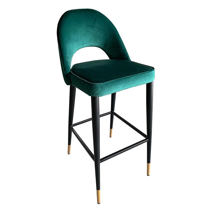 Bourdain Velvet Bar Stool in Green by Future Classics Furniture by