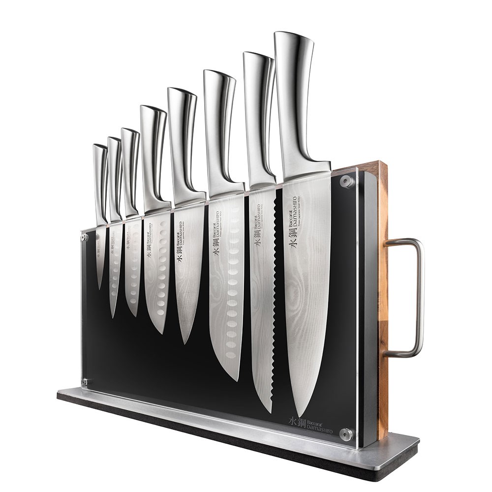 Baccarat Damashiro Bodo 10 Piece Japanese Steel Knife Block with