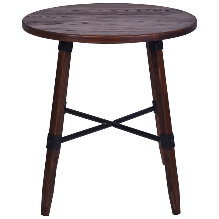 Gordon Elm Timber Round Dining Table, 70cm, Walnut by Affinity