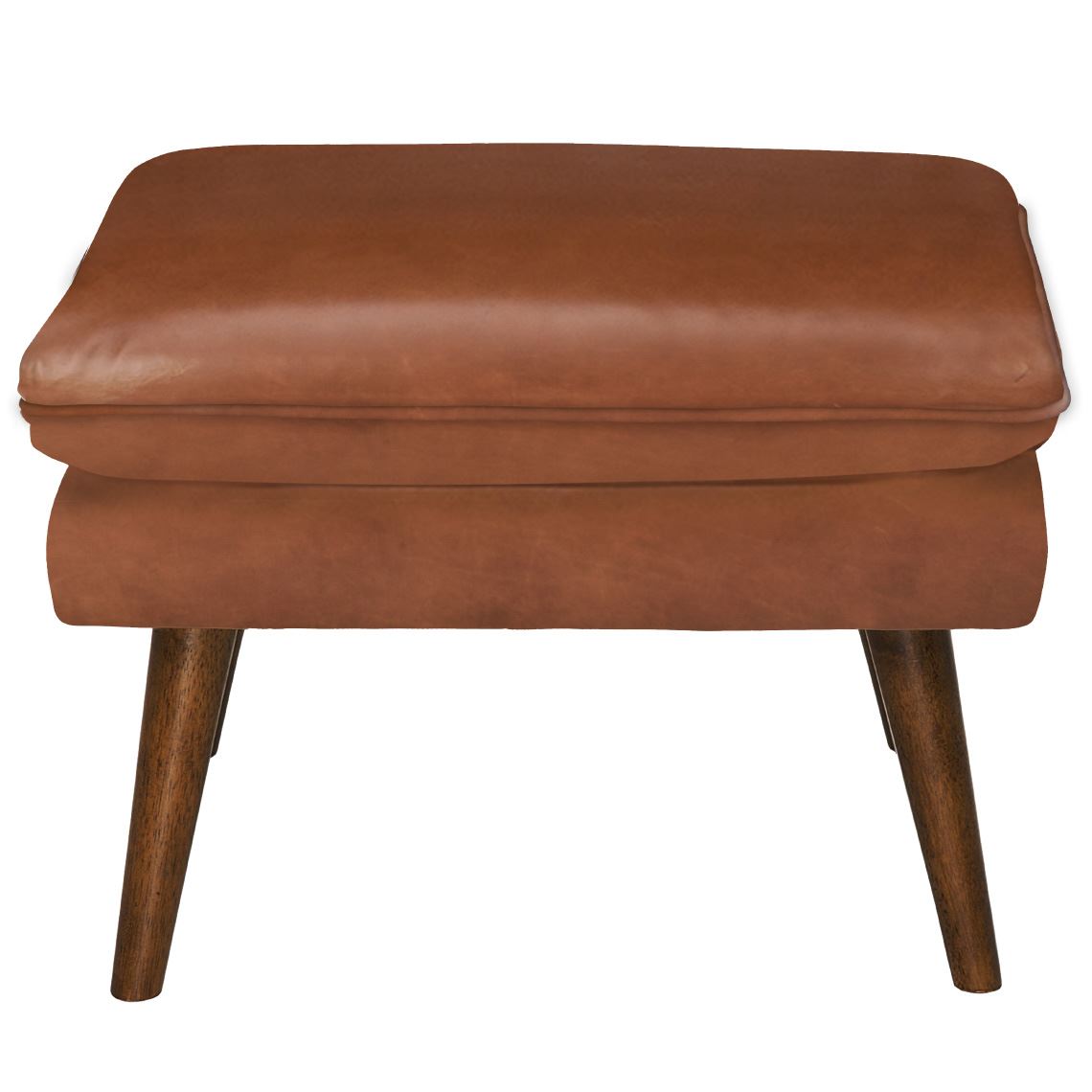 Retro Ottoman 1S Hazelnut Leg Hoxton Chocolate Brown by Freedom by