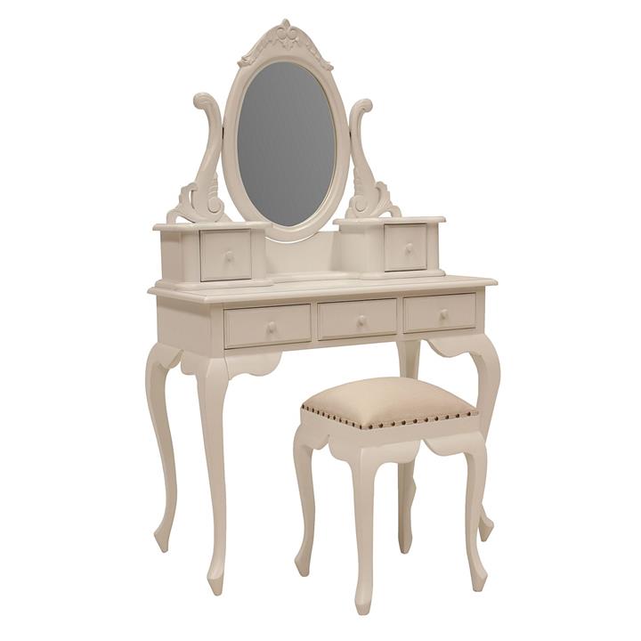 Paris Dressing Table and Stool in White by Hudson Furniture by Hudson