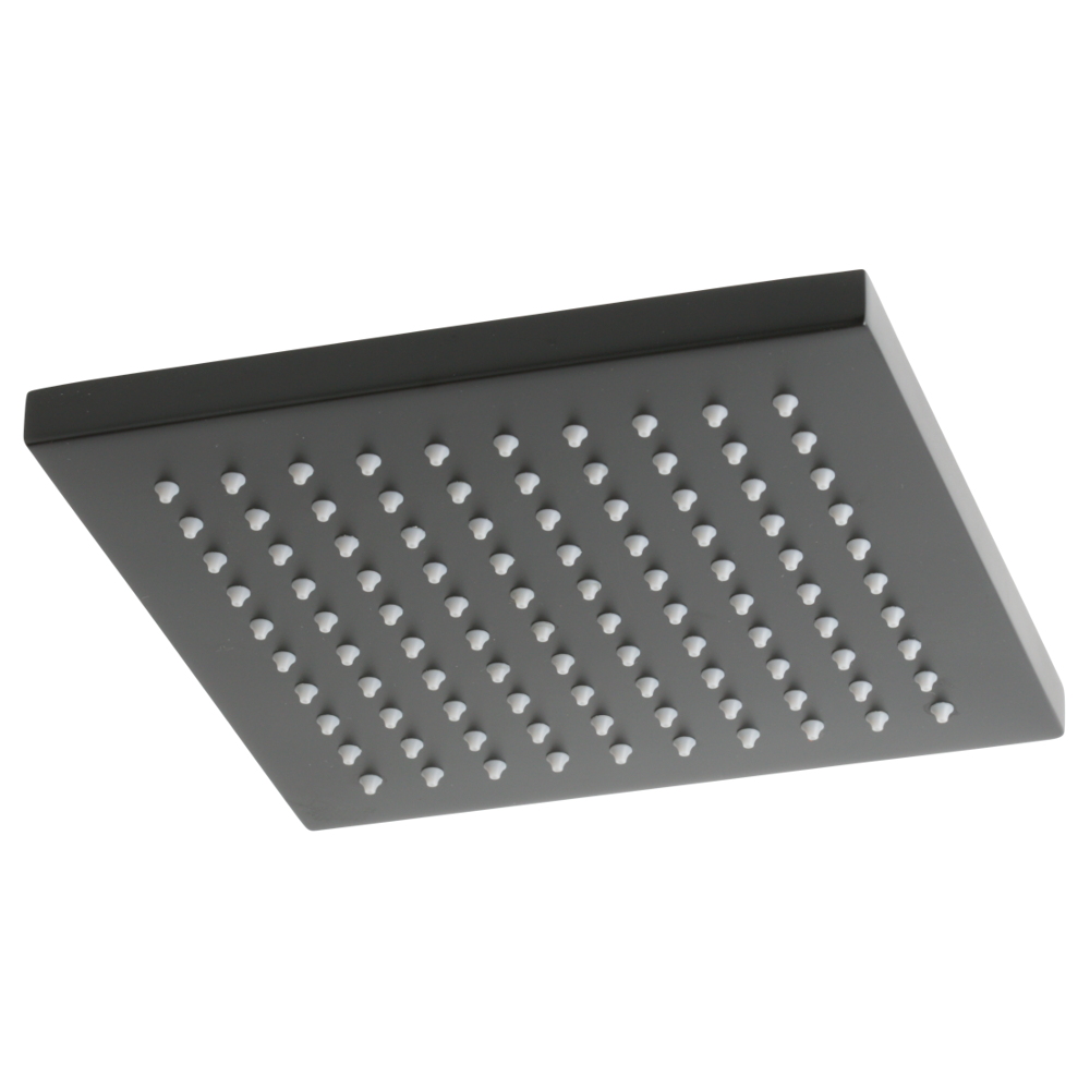 Square Rain Shower Head 200mm Matte Black by OTT Style Sourcebook