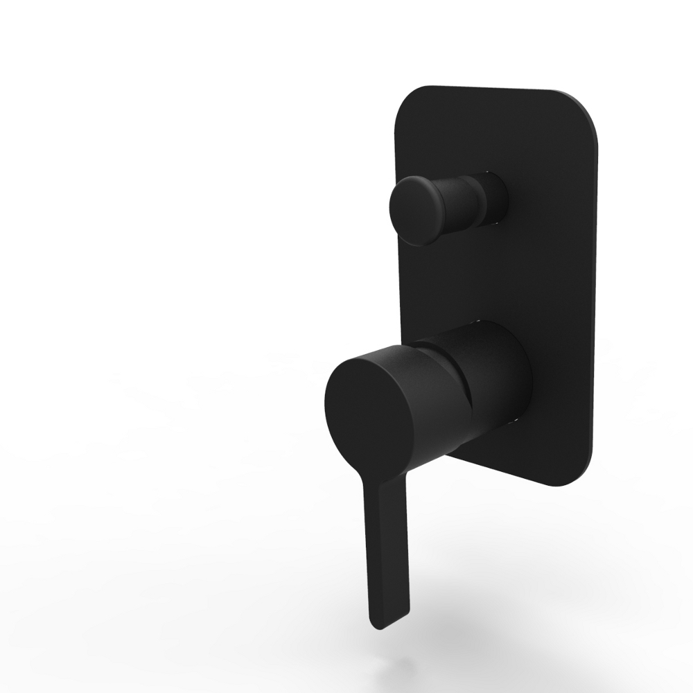Brighton Nero Wall Mounted Shower Mixer with Diverter Matte Black by