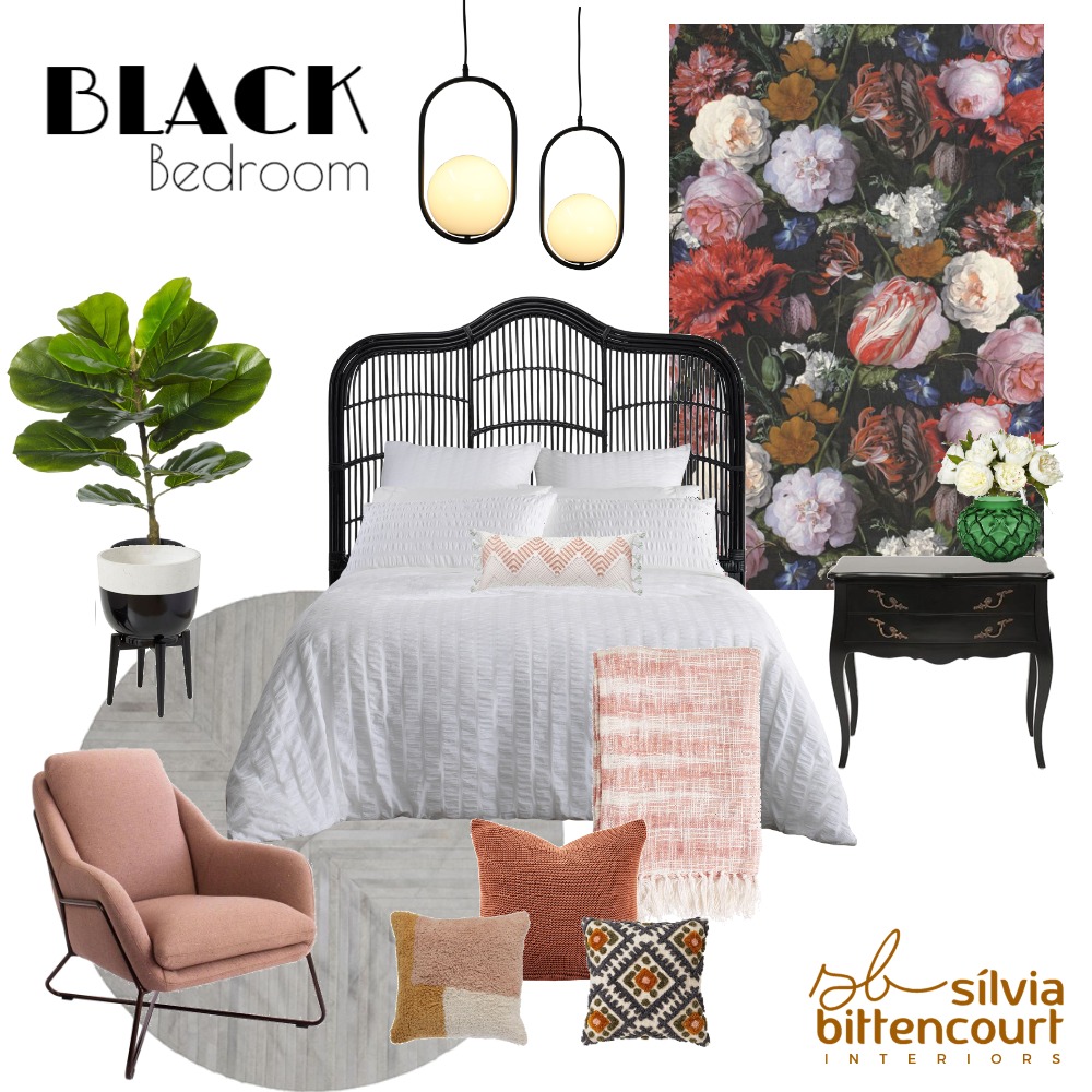 Black Bedroom Interior Design Mood Board by Silvia Bittencourt - Style ...