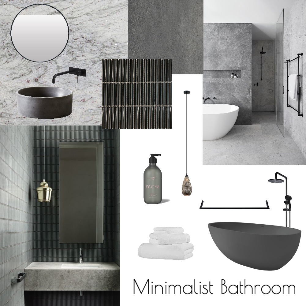 Minimalist Bathroom Interior Design Mood Board by Olive House Designs