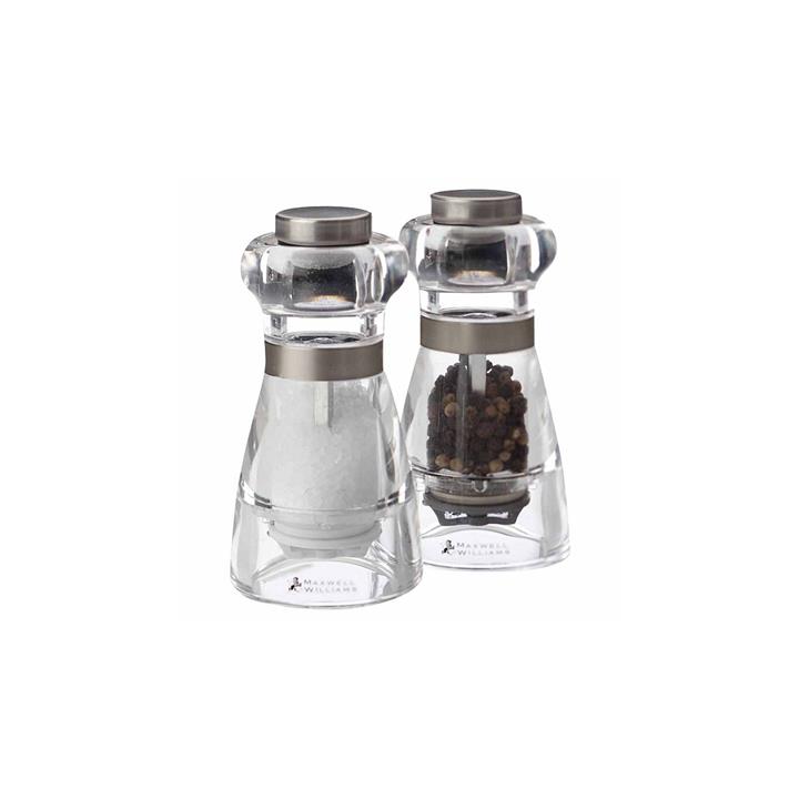 Dynasty Clear Acrylic Salt & Pepper Mill Size Small in Light Brown by
