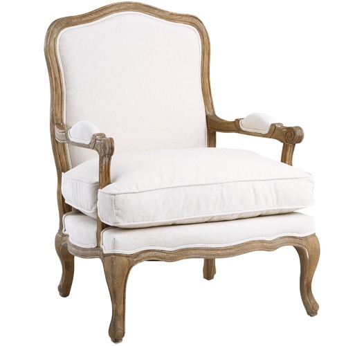 White Mila French Provincial Occasional Chair by Temple & ster Style Sourcebook