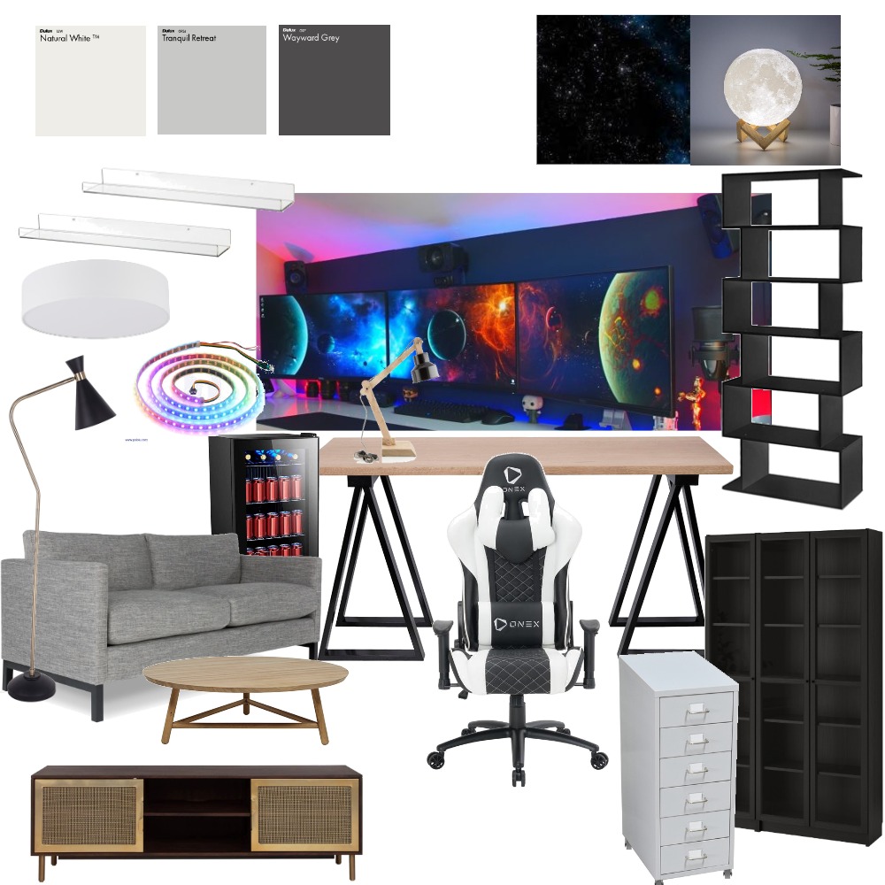 gaming room2 Interior Design Mood Board by HyunaKIM Style Sourcebook