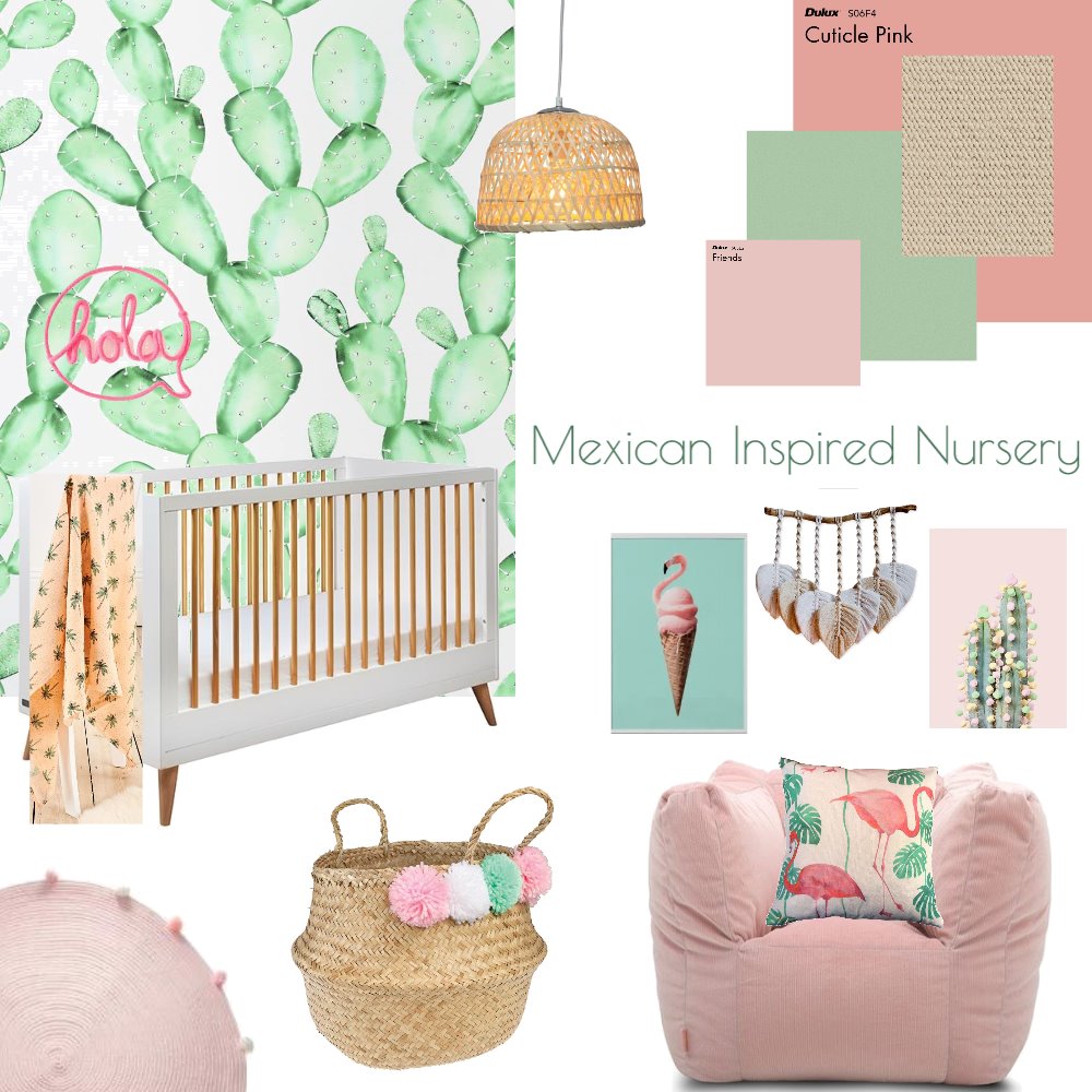 Mexican Inspired Nursery Interior Design Mood Board by Bluebell Revival