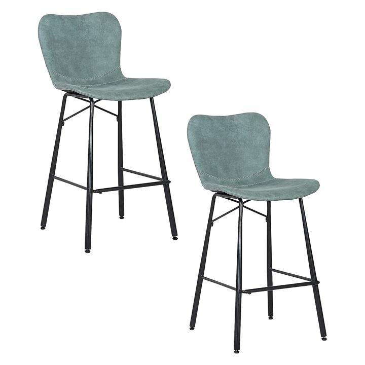 Rinatta Suede Bar Stool in Grey by Phil Bee Interiors by Phil Bee