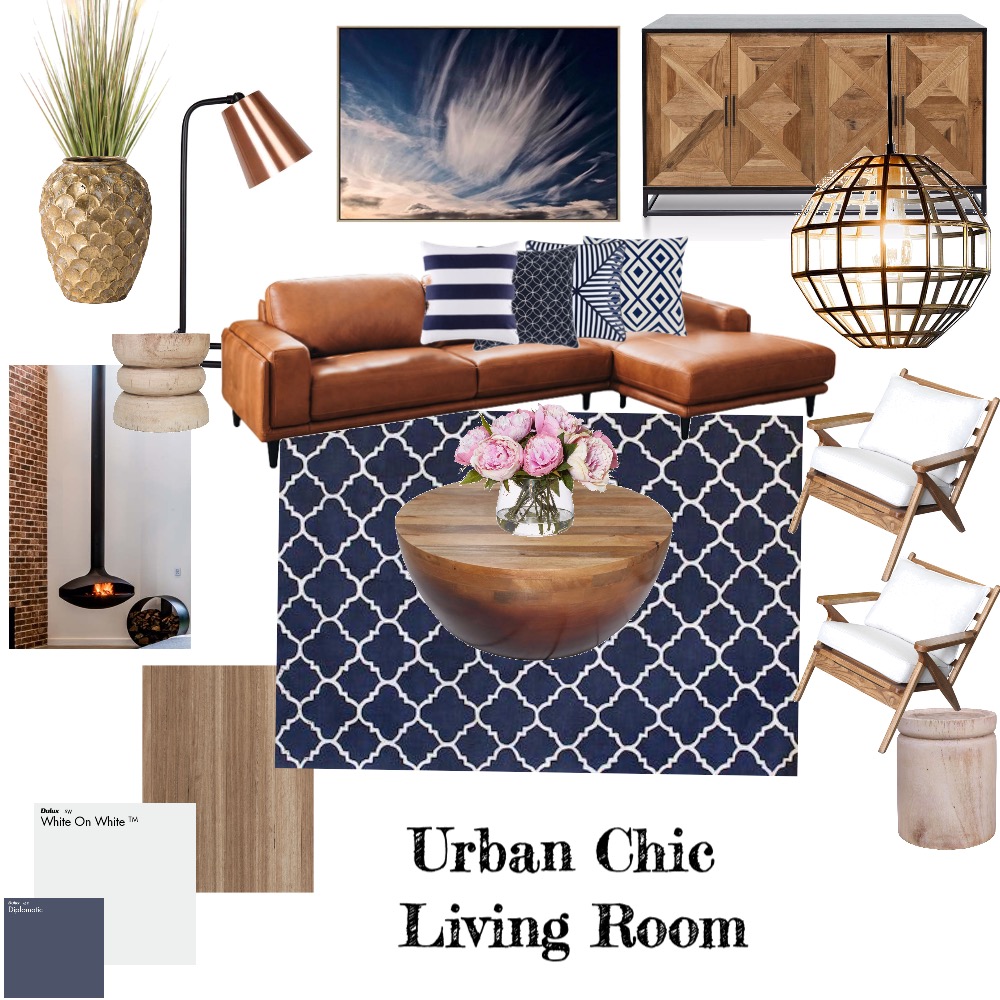 Urban Chic Living Room Interior Design Mood Board by Copper & Tea ...