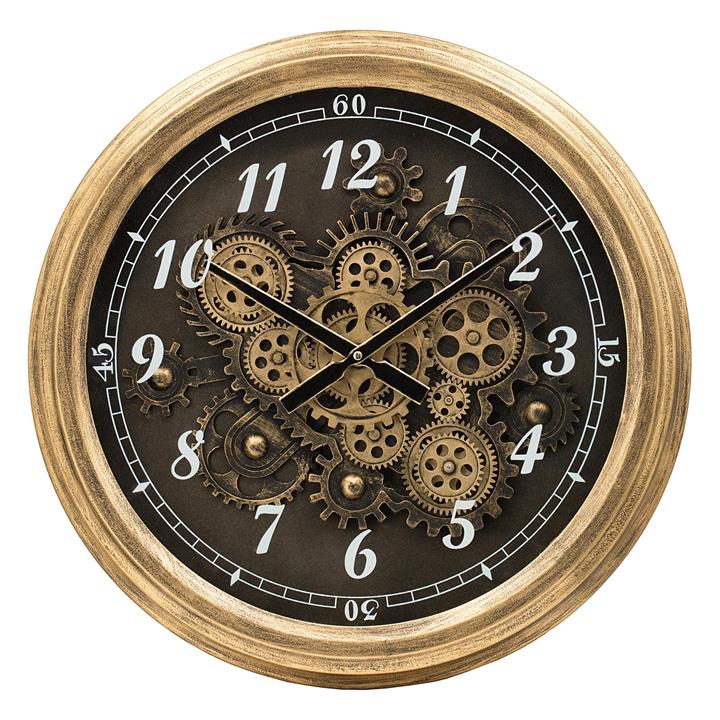Logio Wall Clock /Gold in Black by Phil Bee Interiors by Phil Bee