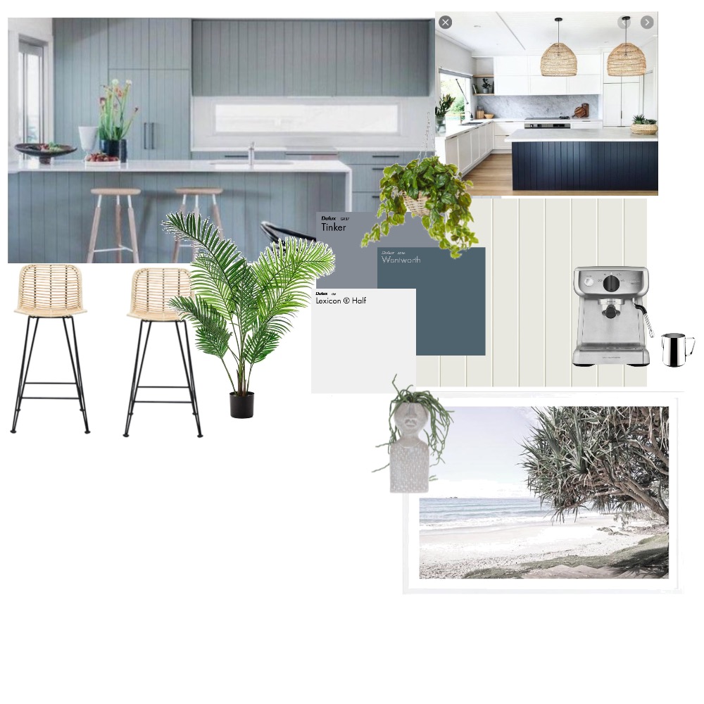 coastal kitchen moodboard Interior Design Mood Board by caitutting