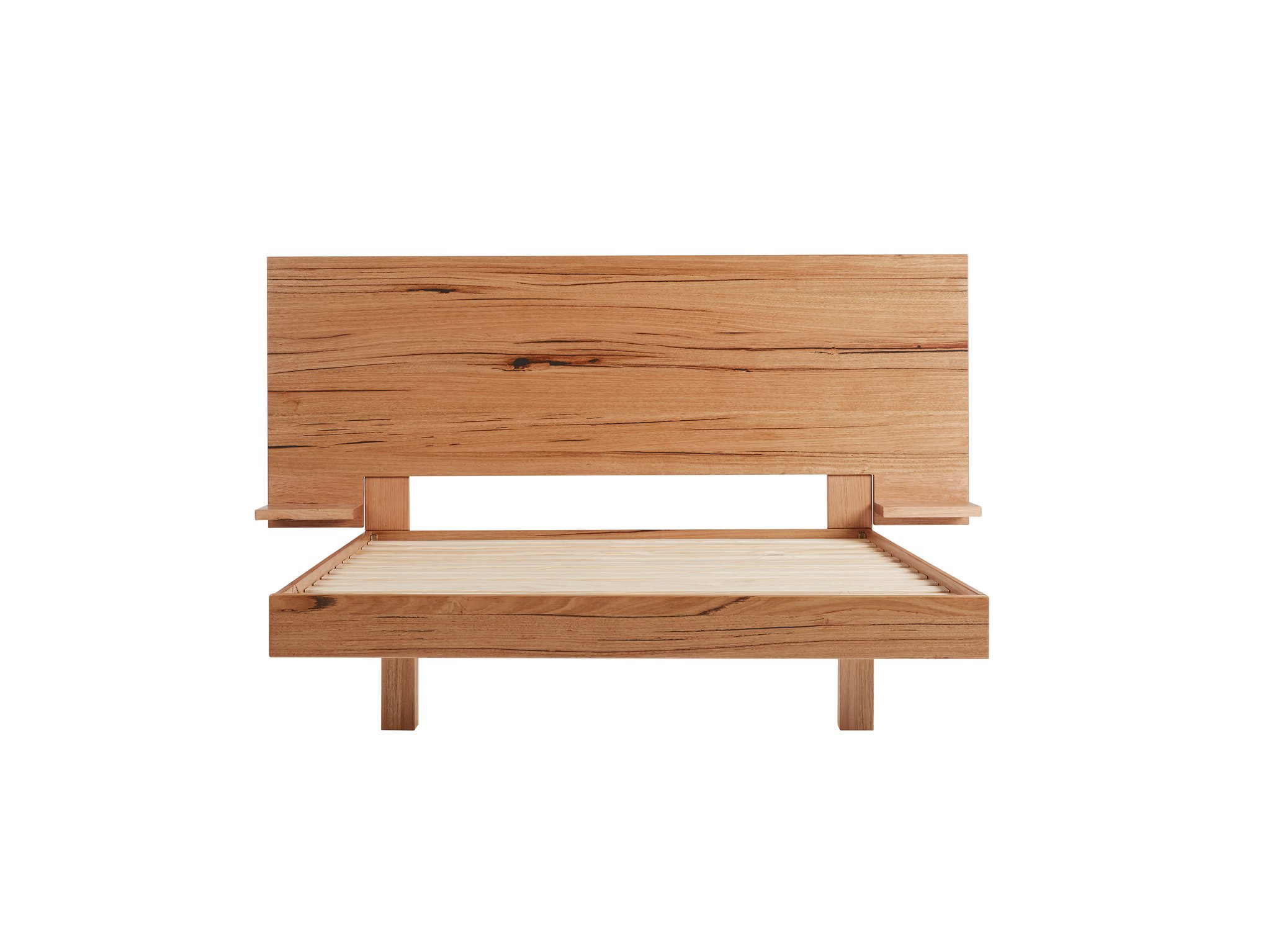 Silhouette Extended Headboard with Shelves and Floating Base QS by