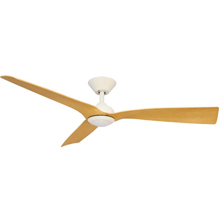 Trinidad III DC Ceiling Fan with LED Light, 130cm/52", White / Natural