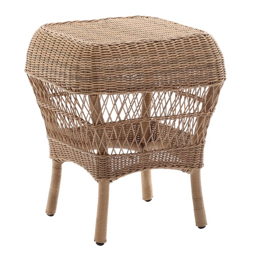 Classic Raffles Outdoor PE Rattan Side Table Colour Brown by Temple