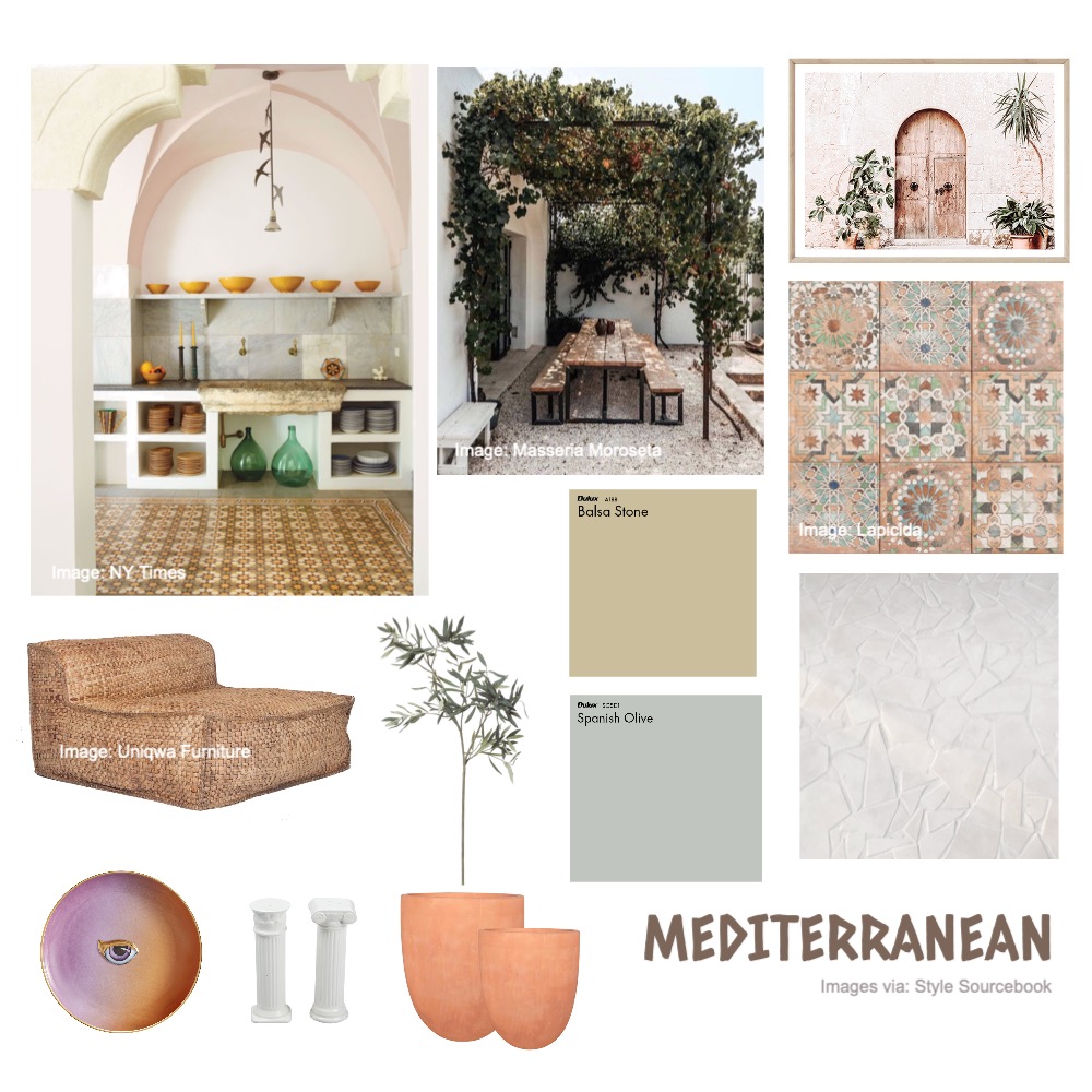 MEDITERRANEAN Interior Design Mood Board by RhiannonSmit - Style Sourcebook