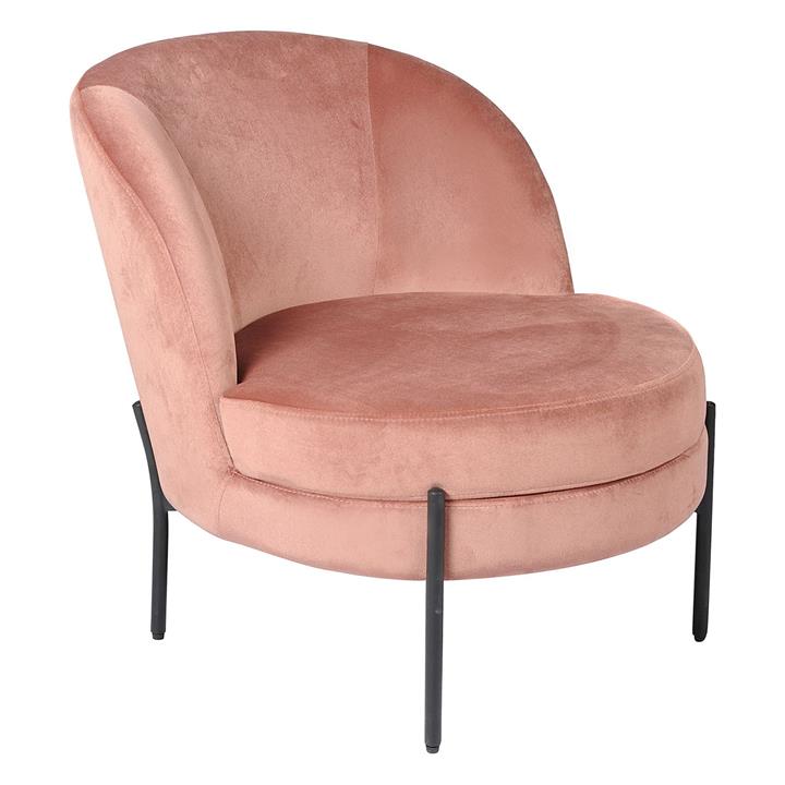 Sierra Velvet Upholstered Occasional Chair in Pink by Bay Road Designs
