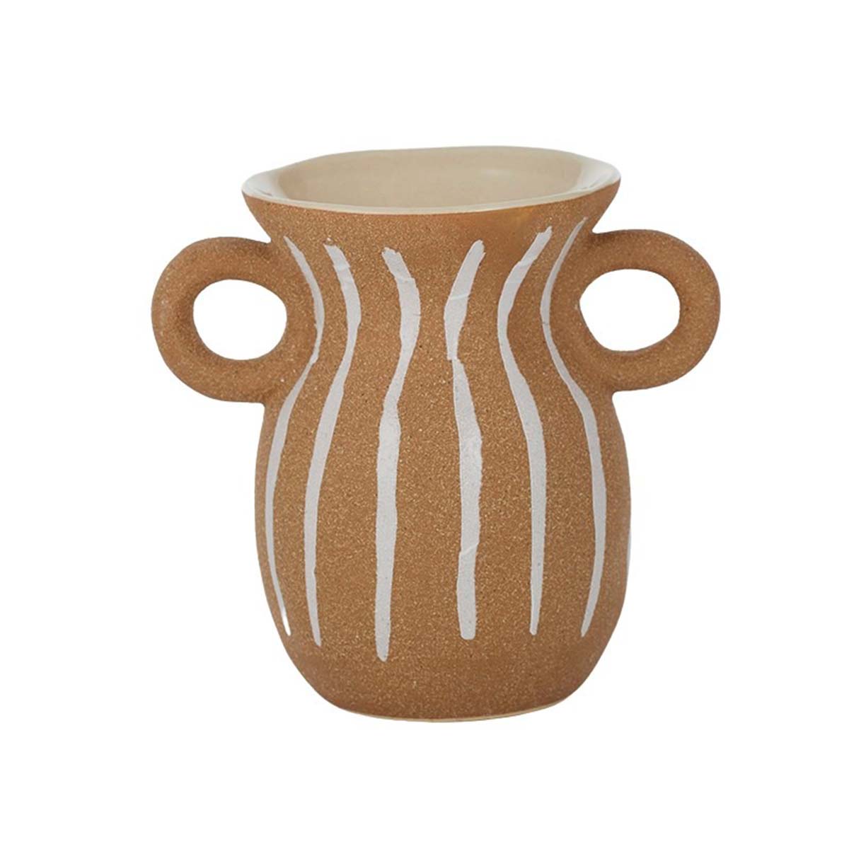 LUCIA VASE 10.5X15CM in white/terracotta by OzDesignFurniture Style