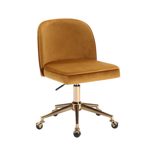 Juliet Velvet Home Office Chair Colour Ochre by Temple & ster
