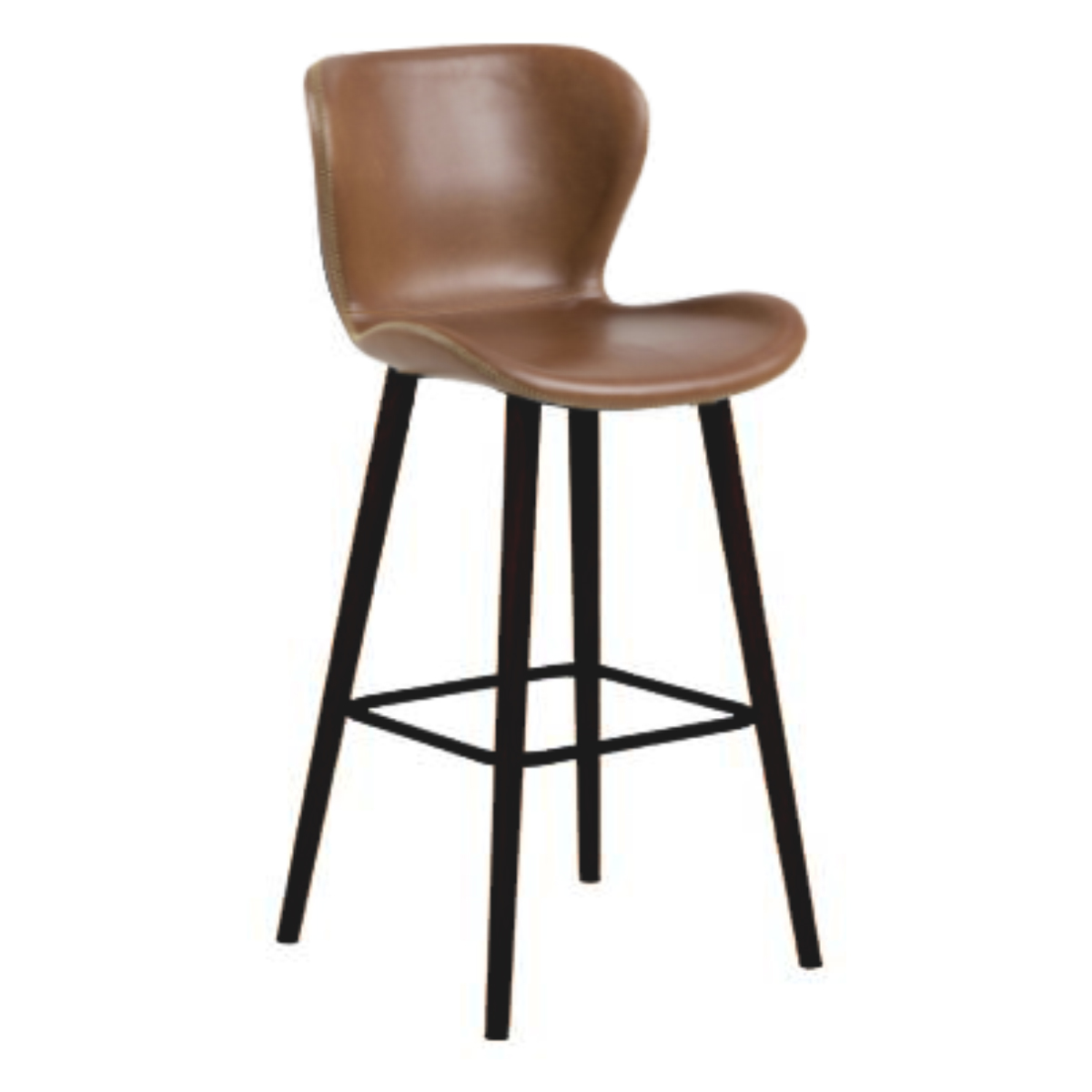 Batilda Bar Chair in Brandy PU/Black Leg by OzDesignFurniture Style Sourcebook